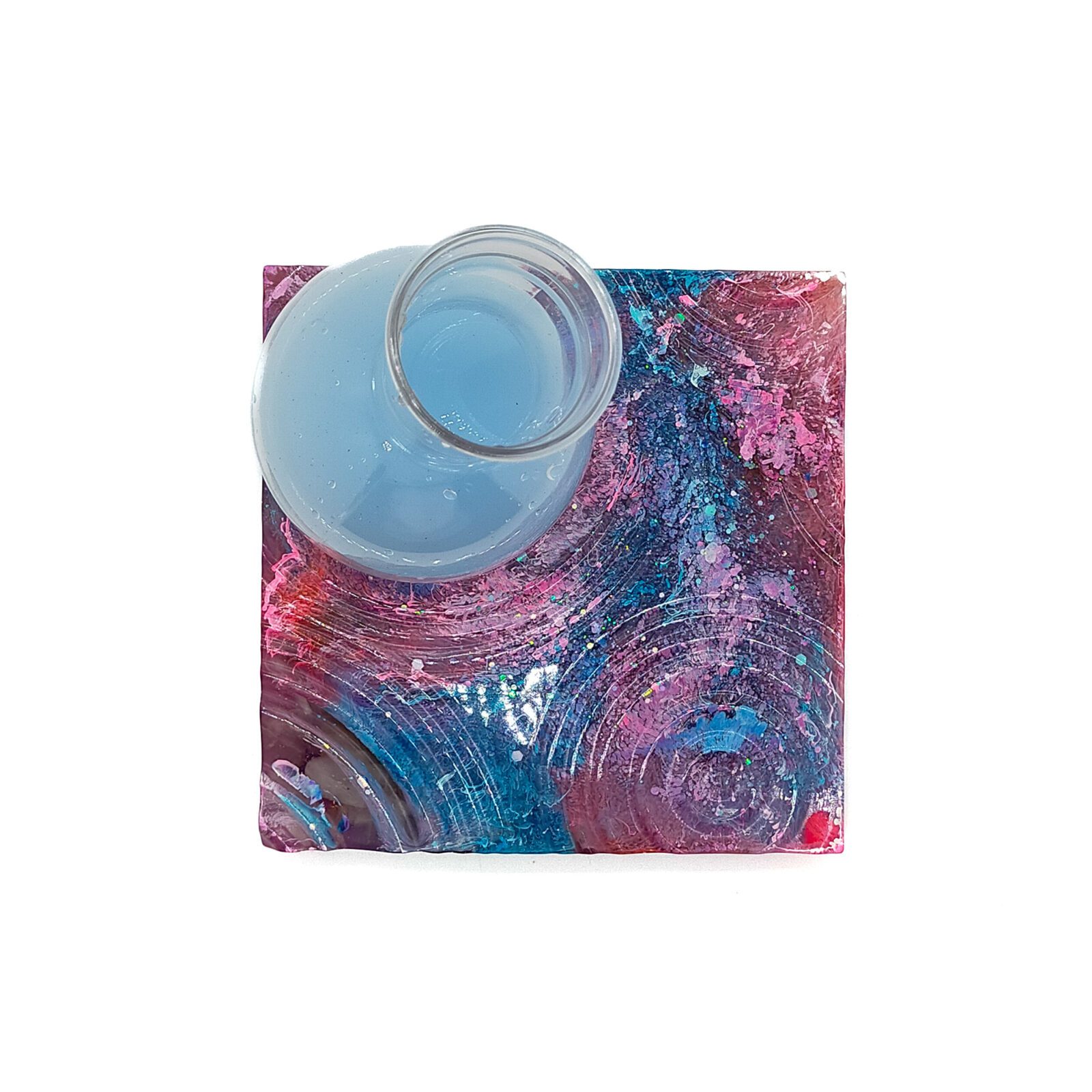 Orgonite plaat ''rainbow flake'' Orgonite plaat ''rainbow flake''